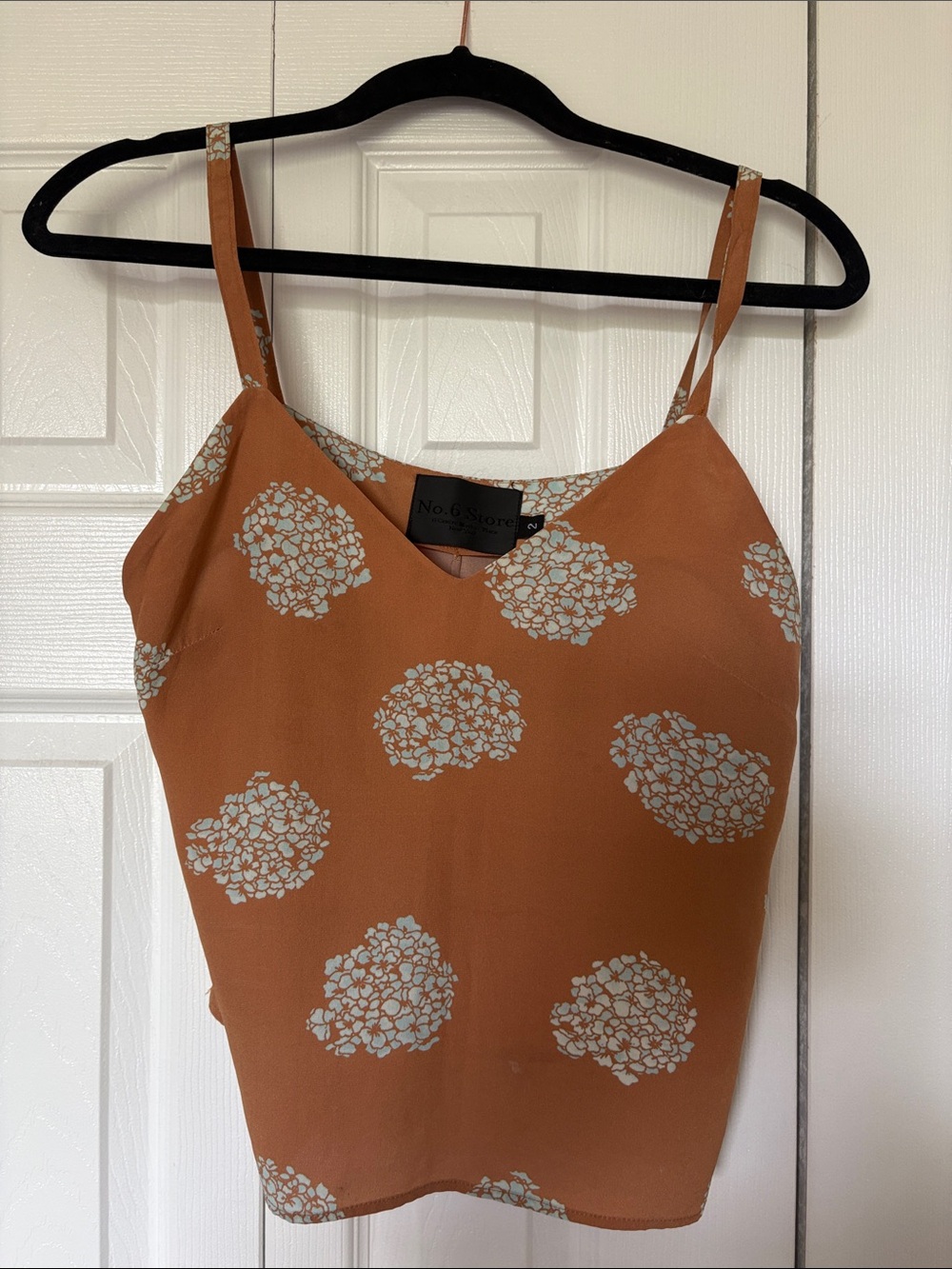 No.6 Store Silk Rust Floral-Print Spaghetti-Strap Camisole